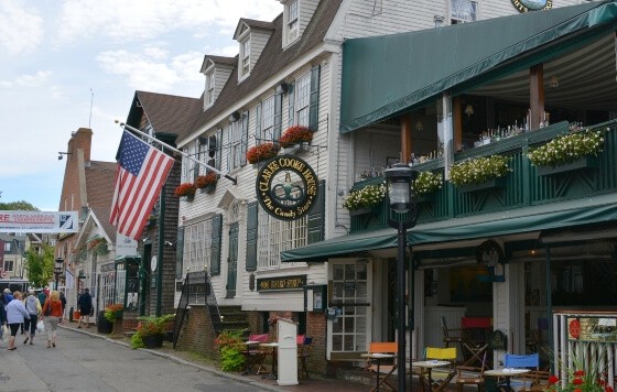 Daytime street view with buildings