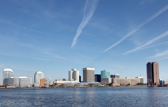 waterfront cityscape